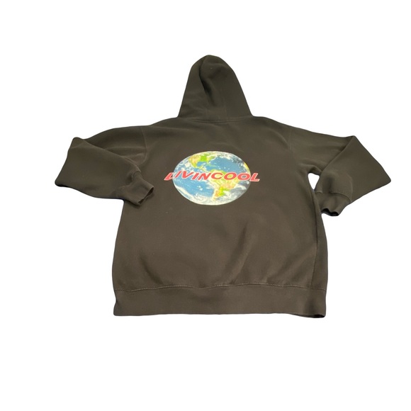 Livin Cool Logo Black Hoodie Sweatshirt Medium - Picture 3 of 5